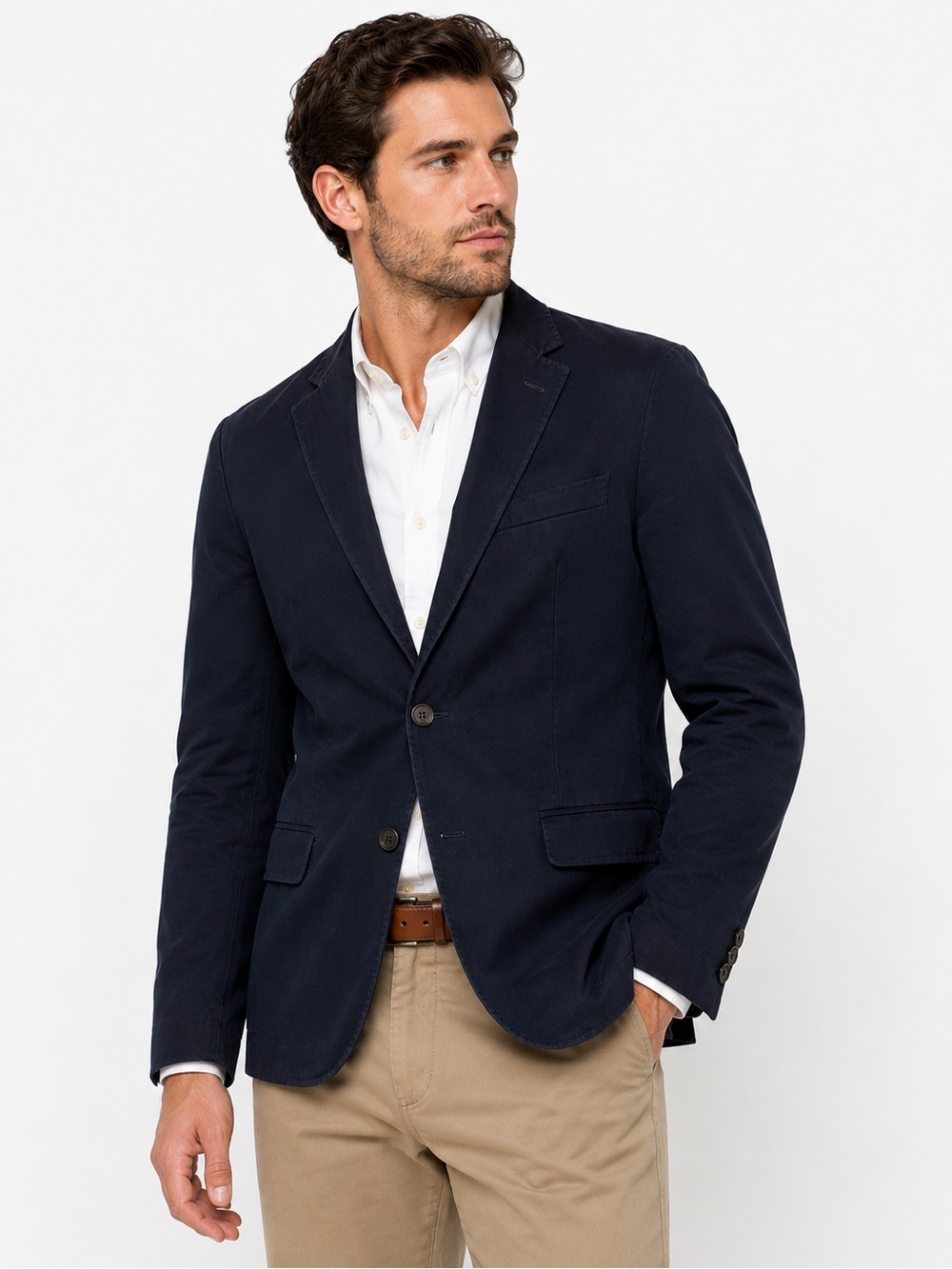 Façonnable Navy Cotton Blazer Sport Coat Jacket Men’s Medium Made in Romania‎